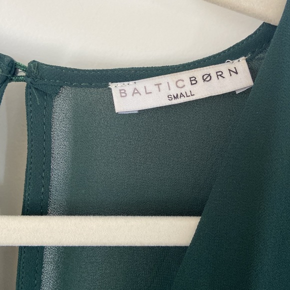 Baltic Born Dark Green Crepe Midi Dress Small - Picture 5 of 8